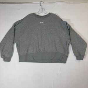 Nike Sweatshirt Women’s Grey Oversized Size 1X Swoosh Minimalist